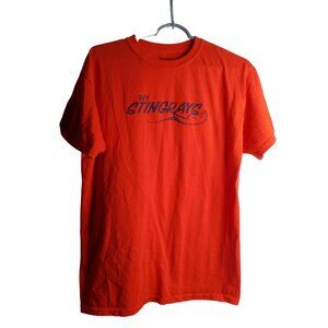 Electric Orange Sz L Tee T-Shirt Cotton blend Stingrays Gildan Dry Blend YMCA #2